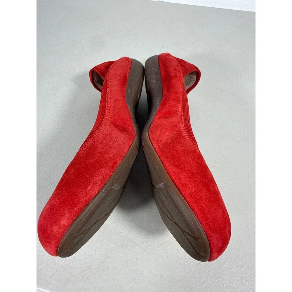 Abeo B.I.O.system Red Suede Ballet Flats Comfort Orthotic Shoes Women Size 8.5